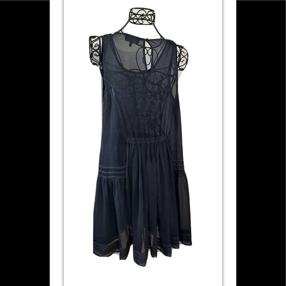 Lucky Brand Lightweight Boho Sheer Dress Woman’s Sz Small Blue See Thru - Picture 1 of 8